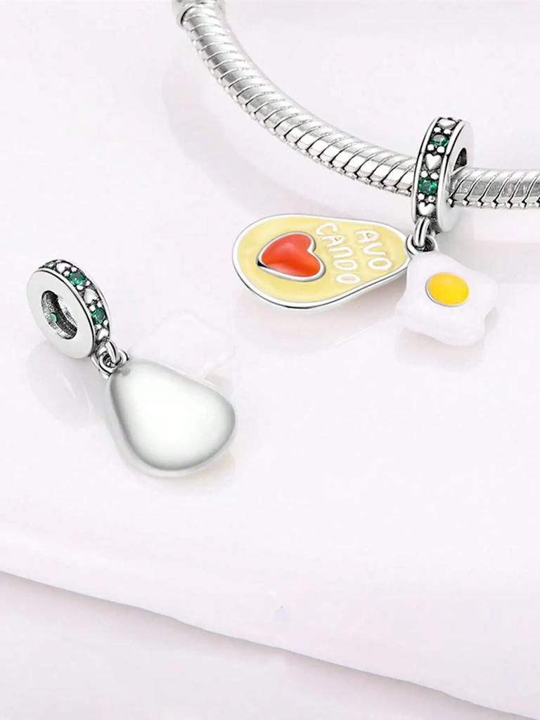 Charms Plata Copper Colors Fruit Dessert Cherry Cake Beads Charm Pendant For Original Bracelet For Women Diy Jewelry Love Gift