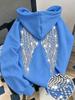 2026 Bestseller Rhinestone Wings Pullover Hoodie - Men's & Women's European Long Sleeve Style