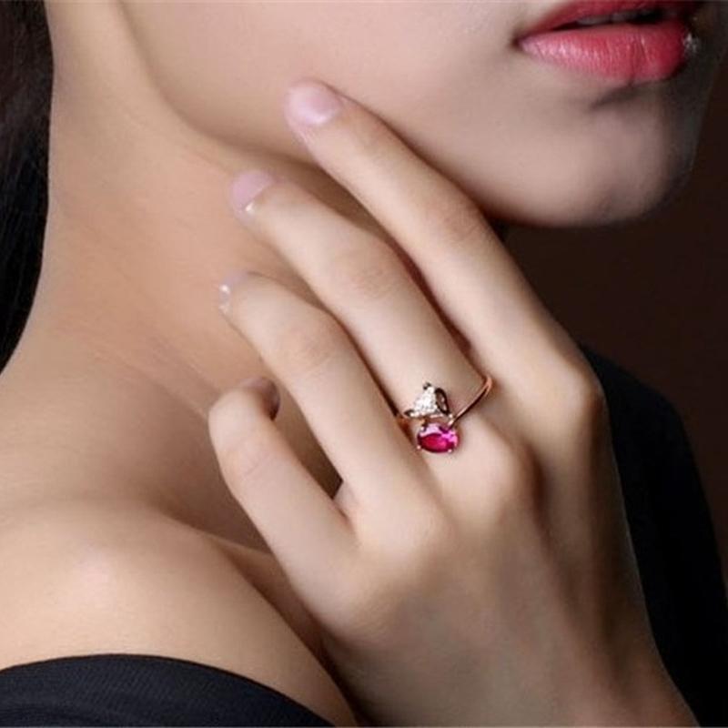 Sace Gems Klassisk kobberlegering Zircon Ring Dame Smykker Bryllupsløfte Festgave Åpen