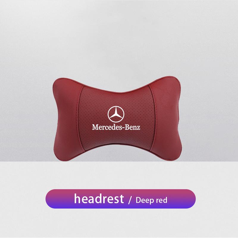GLC GLB Car Seat Headrest Auto Logo Neck Pillow Lumbar Suppor For Mercedes Benz AMG W204 W205 W203 W211 W212 W213 W201 W210 W12