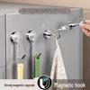 180° Rotatable Magnetic No-Drill Metal Hook for Refrigerator Storage