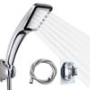 300-hole Supercharged Shower Head Set, Large Water Output Shower Head, Hand-held Electroplated Square Shower Head