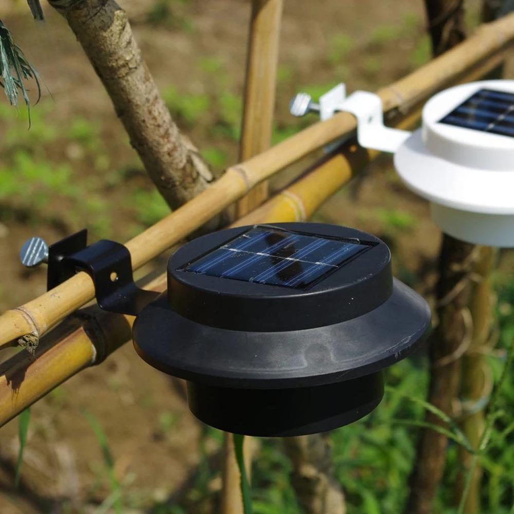Solar Fence Lights Outdoor Solar Powered Lamps Waterproof LED Gutter Lights for Yard Garden Pathway Lighting Scene Night View