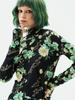 GREEDILOUS Floral Turtleneck Finger Hole Long Sleeve Top