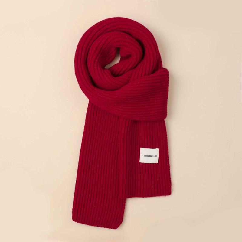 Christmas vibe scarf women's winter new Ankara red scarf long versatile knitted shawl scarf