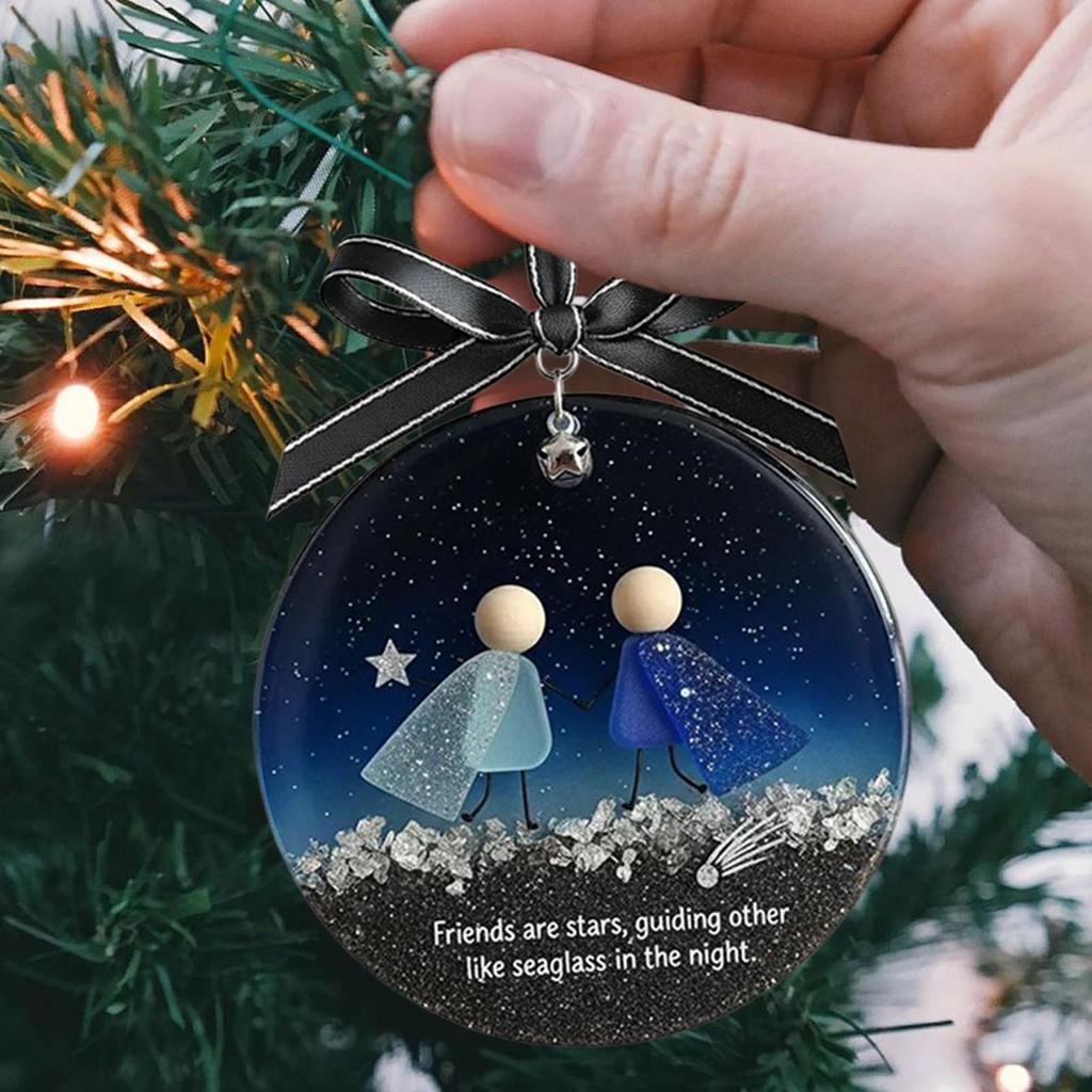 Friends Ornaments For Women 2D Acrylic Christmas Tree Ornament Tree Decor Acrylic Friendship Pendant For Outdoor Windowsills