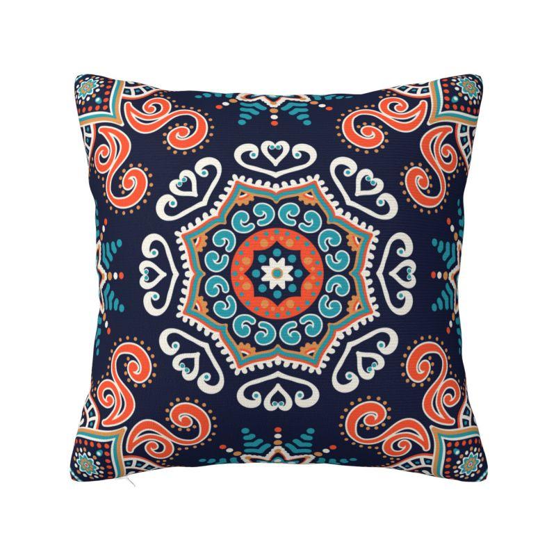 Custom Bohemia Ethnic Mandala Flower Cushion Cover 45x45 Cm Polyester Throw Pillow Case For Sofa Decoration Bedding Pillowcase