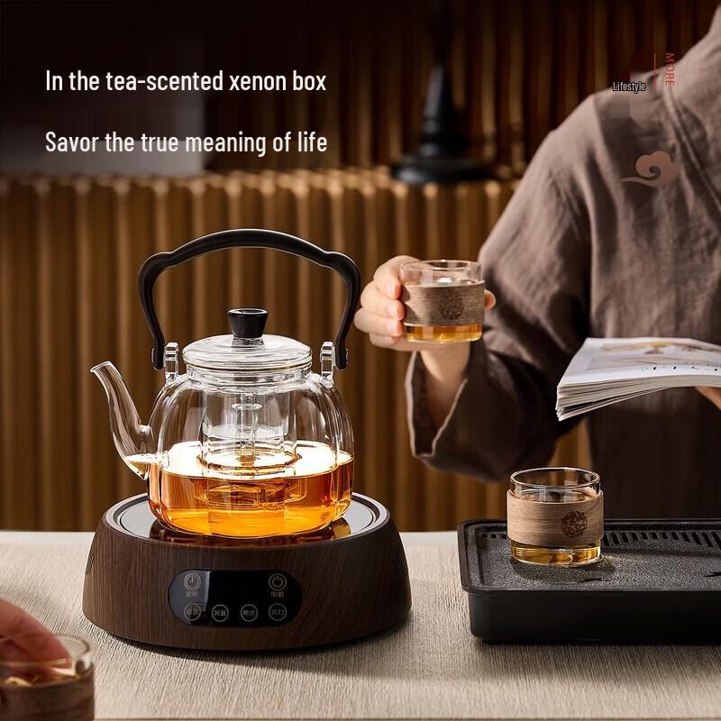YIHUTEA Heat-Resistant Glass Teapot with Double Infuser