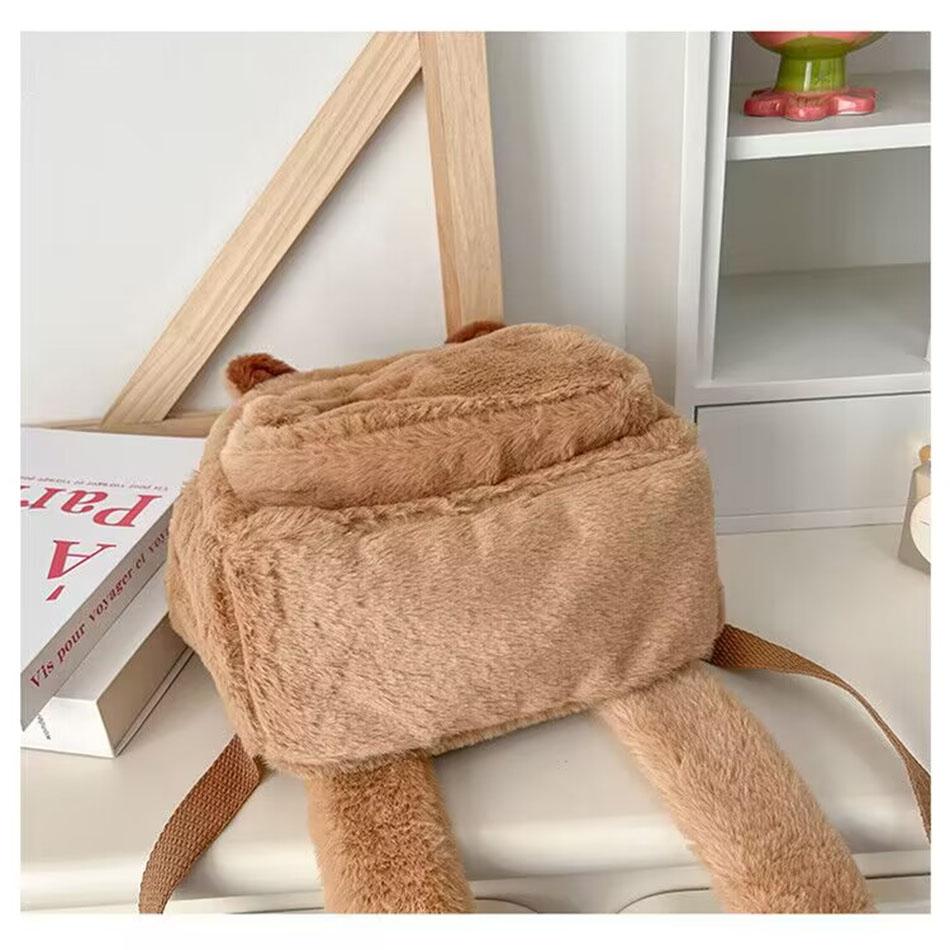Studentský Školní Batoh Capibala Plyšová Capybara Taška Ležérní Všestranná Kožešinová Taška Velkokapacitní Batoh Školní Taška Mochila