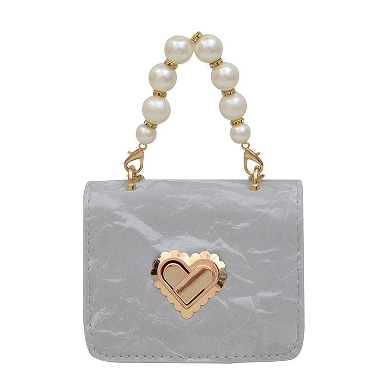 2025 Autumn New Women's Bag Mini Small Fragrant Wind Pearl Chain Bag Women's Fashion Love Lock Portable Satchel