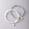 Chinese Style Retro Green Bamboo Joint Beaded Bracelet for Women's Fashion Simple Charm Alloy Leaf Bracelet Fashion Jewelry Gift