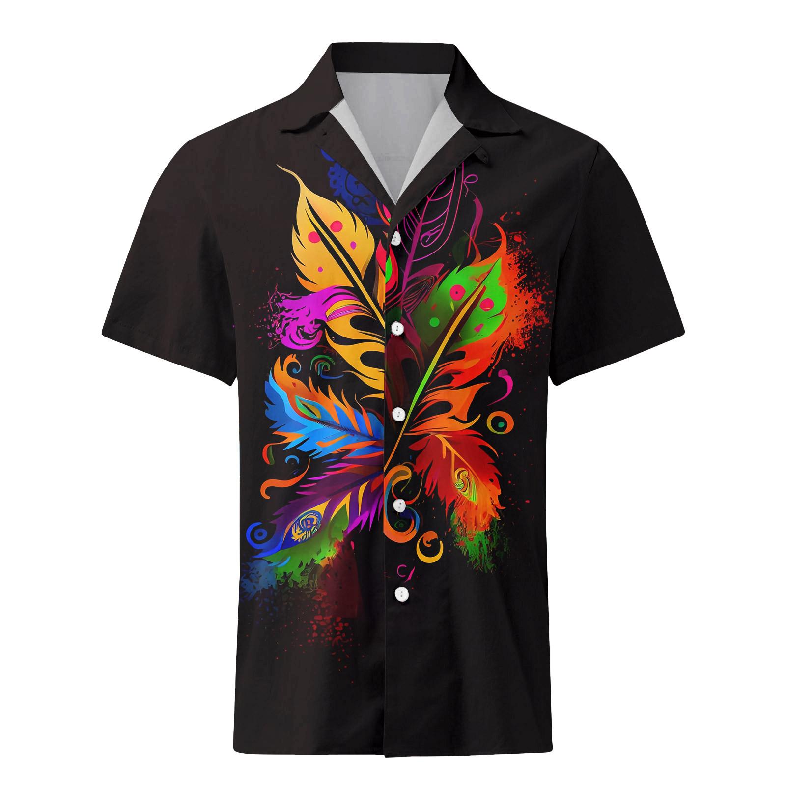 

Мужская повседневная рубашка с короткими рукавами и однобортным лацканом XXXXL винный