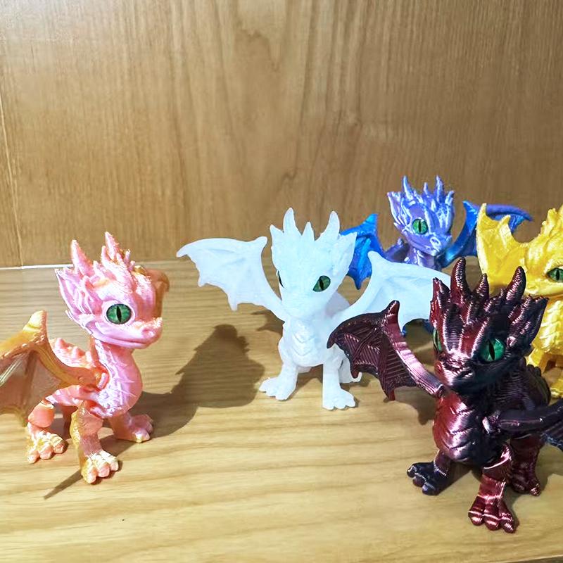 3d Printed Dragon,Fidget Dragons Toy Figurines, Animal Joint Activity Models Desktop Ornaments Simulation Model Figurines Gifts