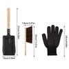 Fireplace Shovel For Ash Heavy Duty Wooden Handle Cleaning Supplies Fireplace Broom And Dustpan Set For Dust Sweeping