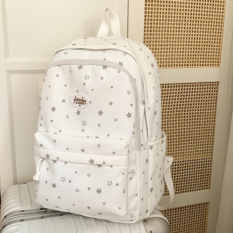 Schoolbag Japanese Star Printed Backpack Ins Style High Value Versatile Large Capacity Student Schoolbag Simple Casual Backpack