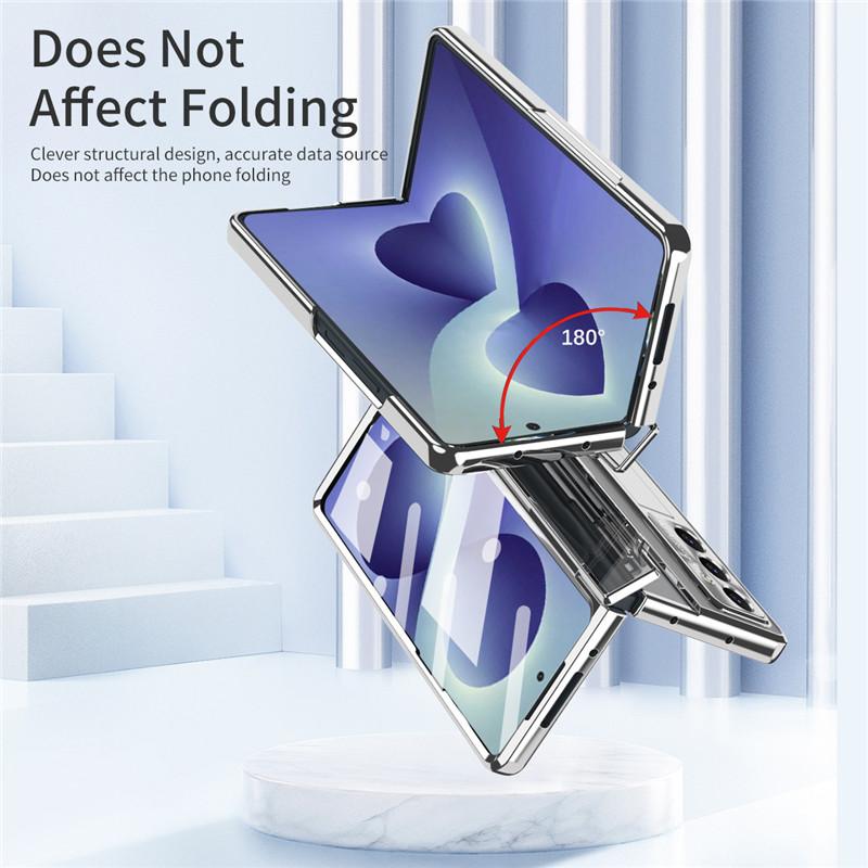 For Samsung Galaxy Z Fold 8 Ultra 5G Case Clear Screen Hinge Protect Cover for ZFold 8 Fold8 Ultra Bracket Stand Holder Case