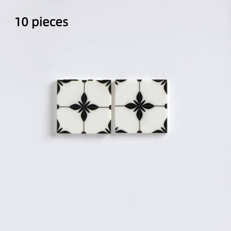 10Pcs 1:12 Dollhouse Furniture Simulation Square Floor Decoration Splicing Wooden Floor Diy Educational Pretend Play Toy