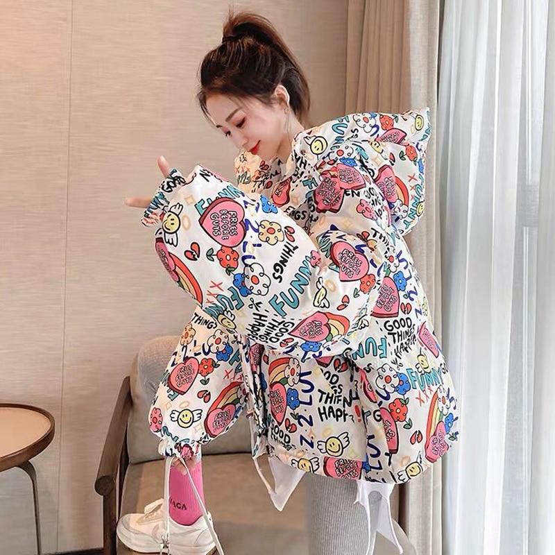 Winter Women's Jacket Down Cotton Ladies Korean Loose Thick Hooded Parka