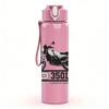 1PC Retro soldier male portrait print 750ml colorful plastic sports water bottle leakproof pop up lid with straw for outdoor work home use