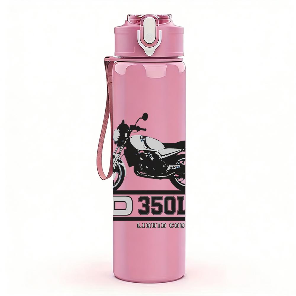 1PC Retro soldier male portrait print 750ml colorful plastic sports water bottle leakproof pop up lid with straw for outdoor work home use