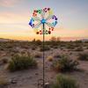 Iron Flower Windmill Toy Garden Spinner for Windmill Yard Garden Balcony Vertical Rainbow Windmill Spinner