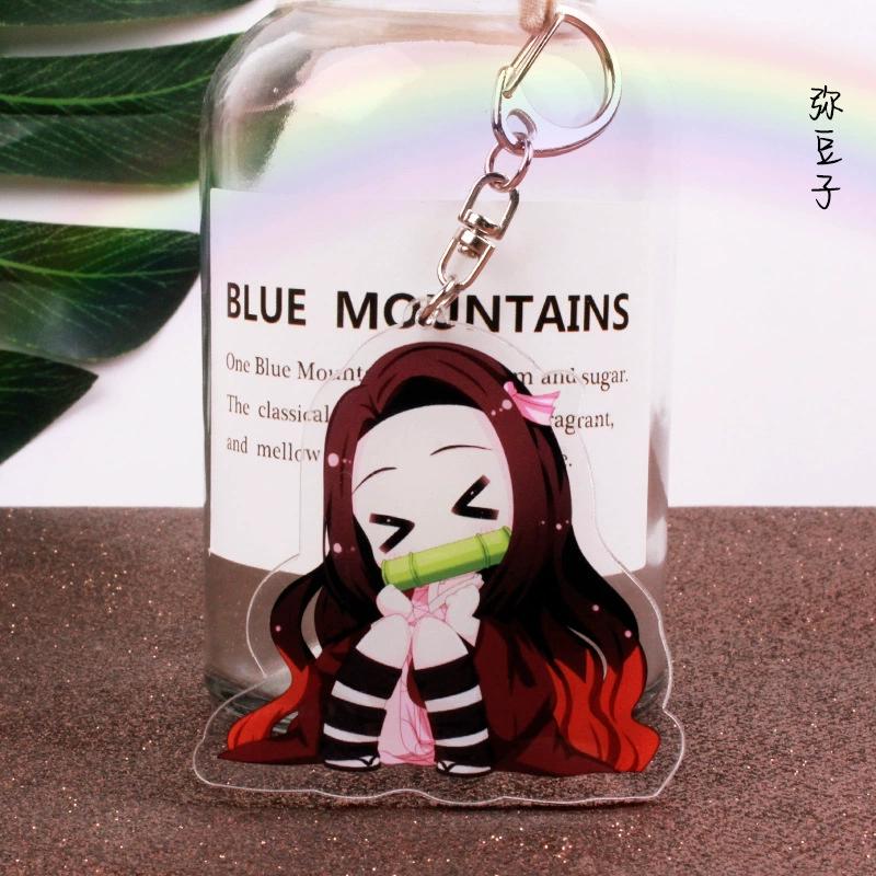 Schlüsselanhänger Anhänger Anime Demon Slayer Kimetsu No Yaiba Kamado Tanjirou Doppelseitig HD Taschenanhänger Geschenk für Fans Cosplay Requisiten Schmuckgeschenk