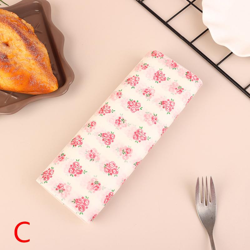 

50Pcs Wax Paper Food Wrappers Wrapping Paper Food Grade Grease Paper For Bread Sandwich Burger Fries Oilpaper Baking Tools