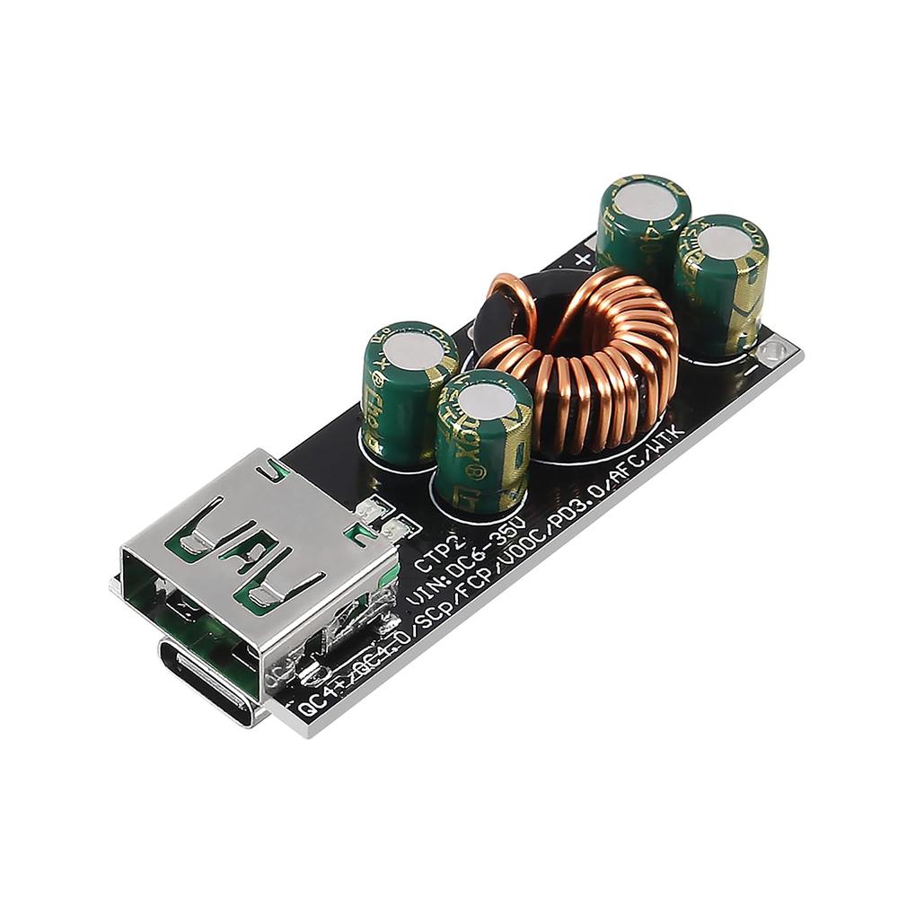 

60 Вт 6-35 В постійного струму на USB Type C PD 3.0 QC4 Type A QC3.0 DC Швидка зарядка 12 В 24 В Знижувальний модуль живлення