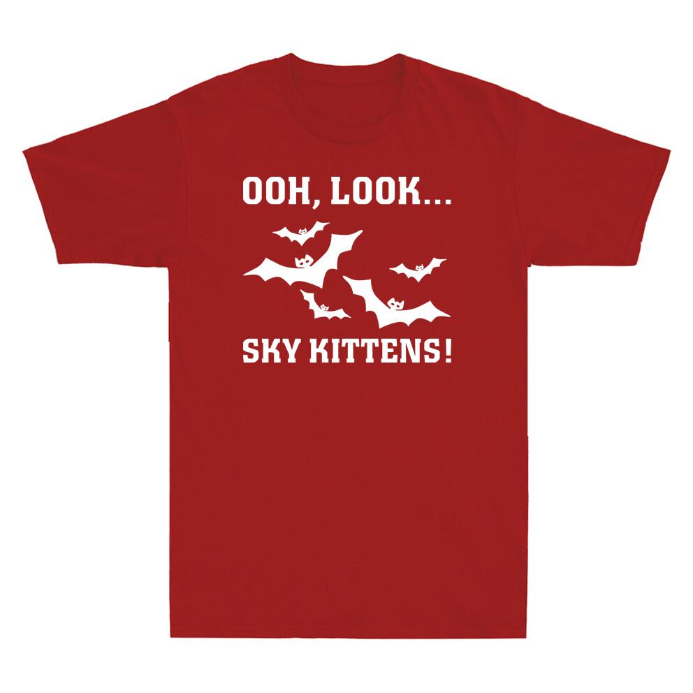 Ooh Look Sky Kittens Funny Bats Lover Cute Novelty Unisexs Short Sleeve Tshirt