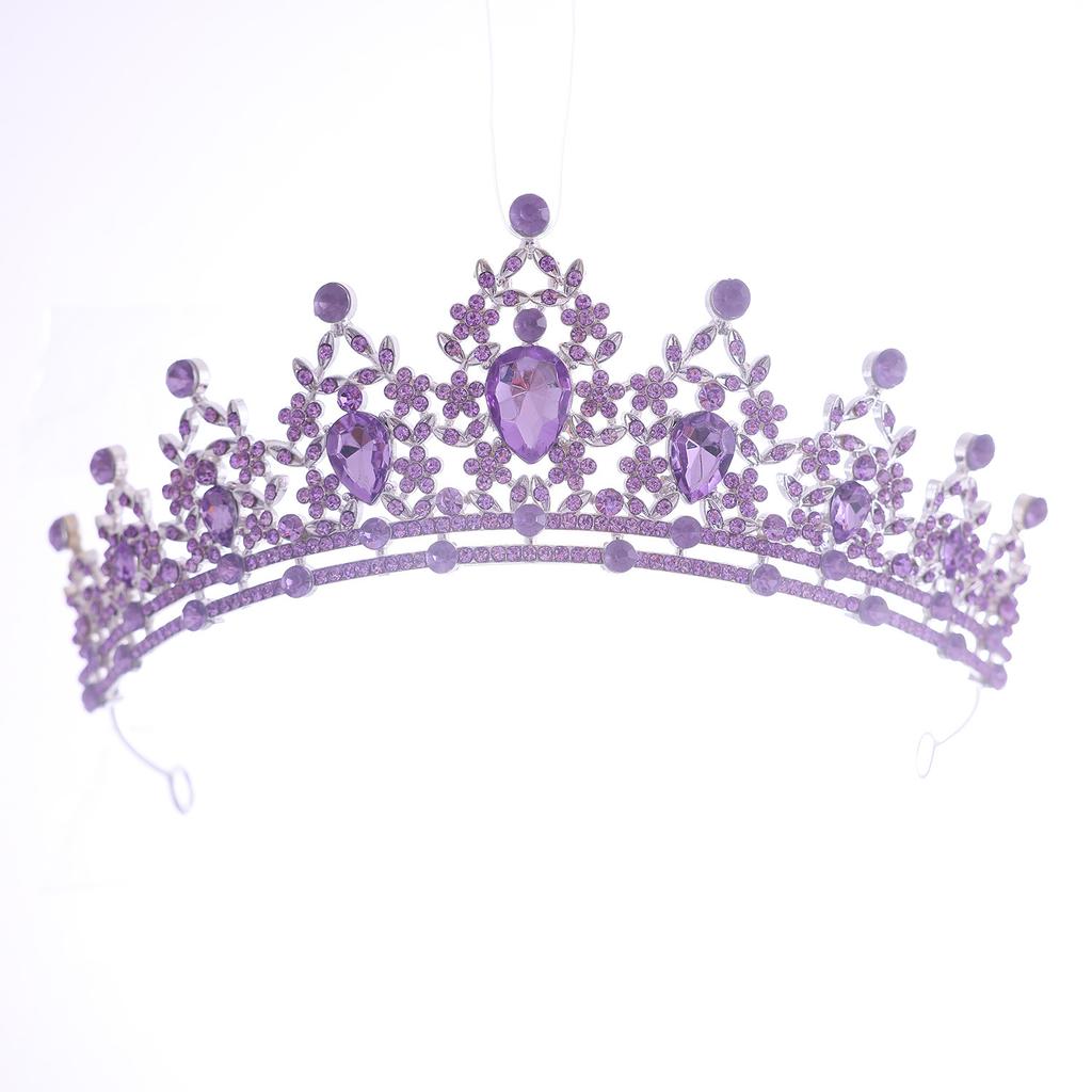 Bridal Headwear Green-Colour Women's Fashion Party Crown Girl Performance Tiaras