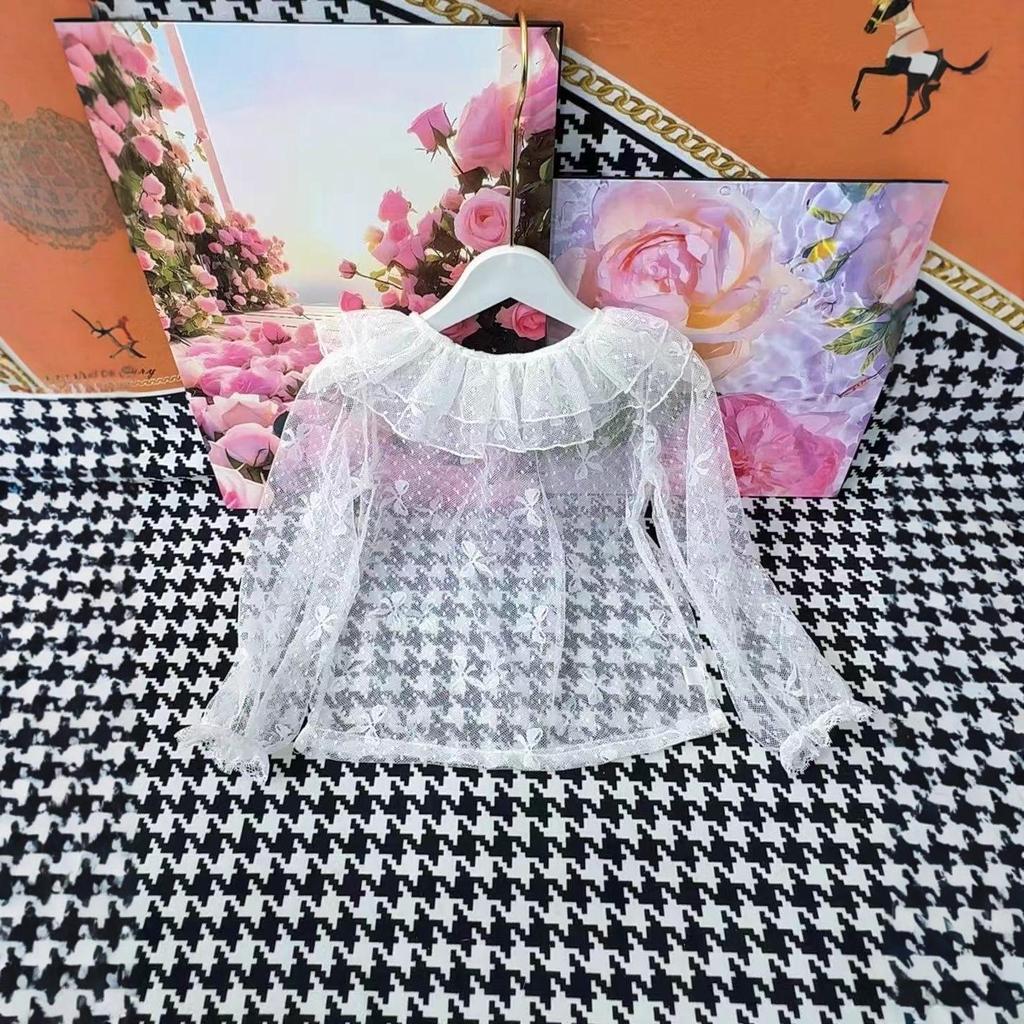 Lolita Spets Dubbla Lager Babydoll Sommartopp för Flickor