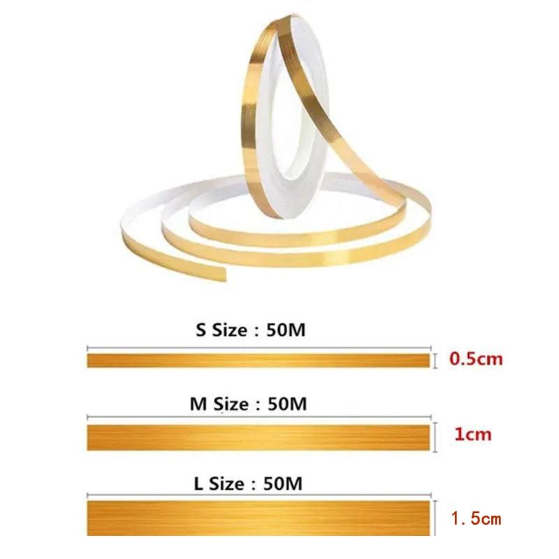 50m/Roll Self Adhesive Floor Tile Stickers Waterproof Wall Gap Sealing Tape Strip Floor Tile Beauty Seam Sticker Wall Decoration