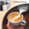 Milk Frothing Pitcher 600ml Stainless Steel Coffee Milk Frother Steamer Cup Foam Making with Thermometer for Making Espresso Cappuccino Latte Hot