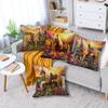 4-teilige Kissenbezüge mit Pferden im Garten, Kissenbezüge mit Pferde-Motiv für Zuhause, Zimmer, Büro, Wohnzimmer und Sofadekoration