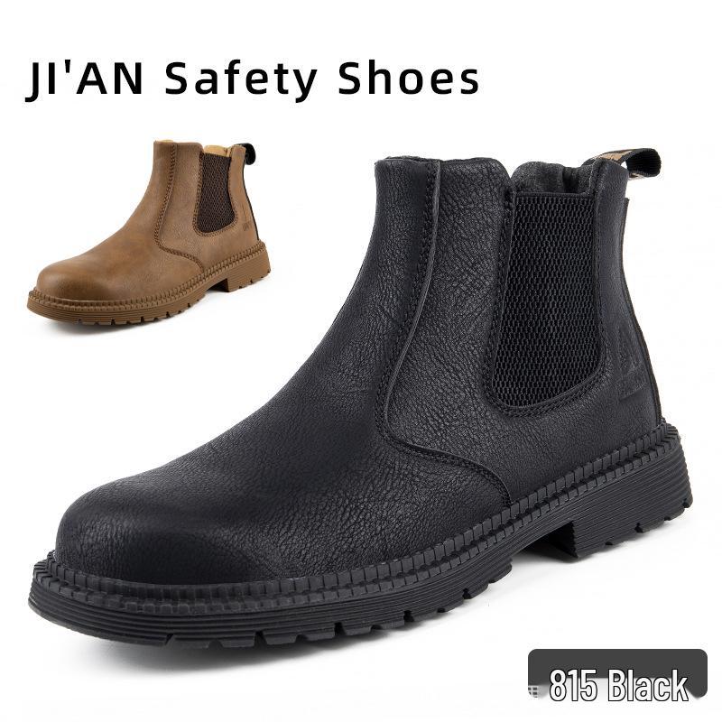 Temu Men's Lightweight Anti-Smash High-Top Slip-On Safety Shoes