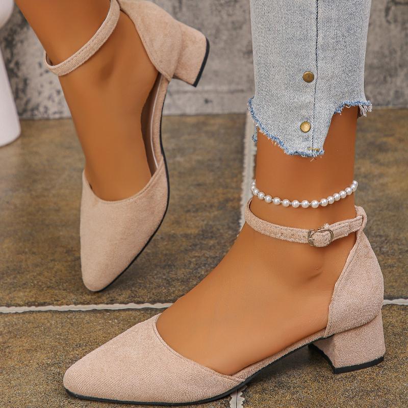 Fashion 2025 New Women Sandalias High Heels Spring Flock Pointed Sandals Sexy High Heels Female Summer Shoes Female Sandals