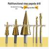 4241 HSS Titanium-Coated Hex Shank Step Drill Bit with Straight Flutes