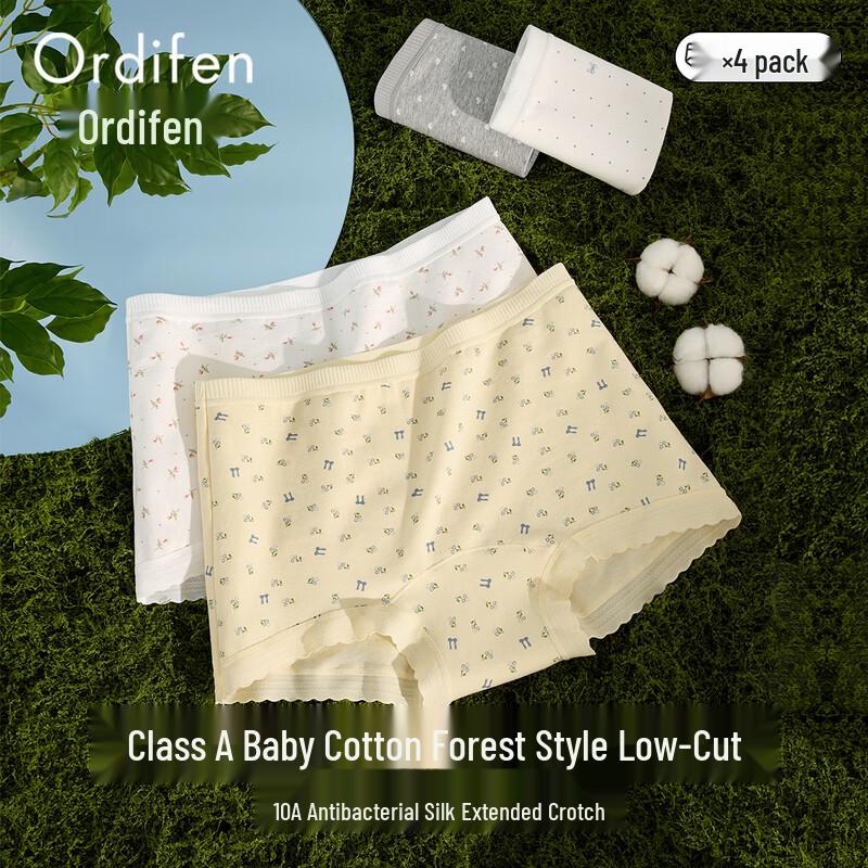 Oudifen Women's Breathable Cotton Boxer Briefs with Silk Crotch