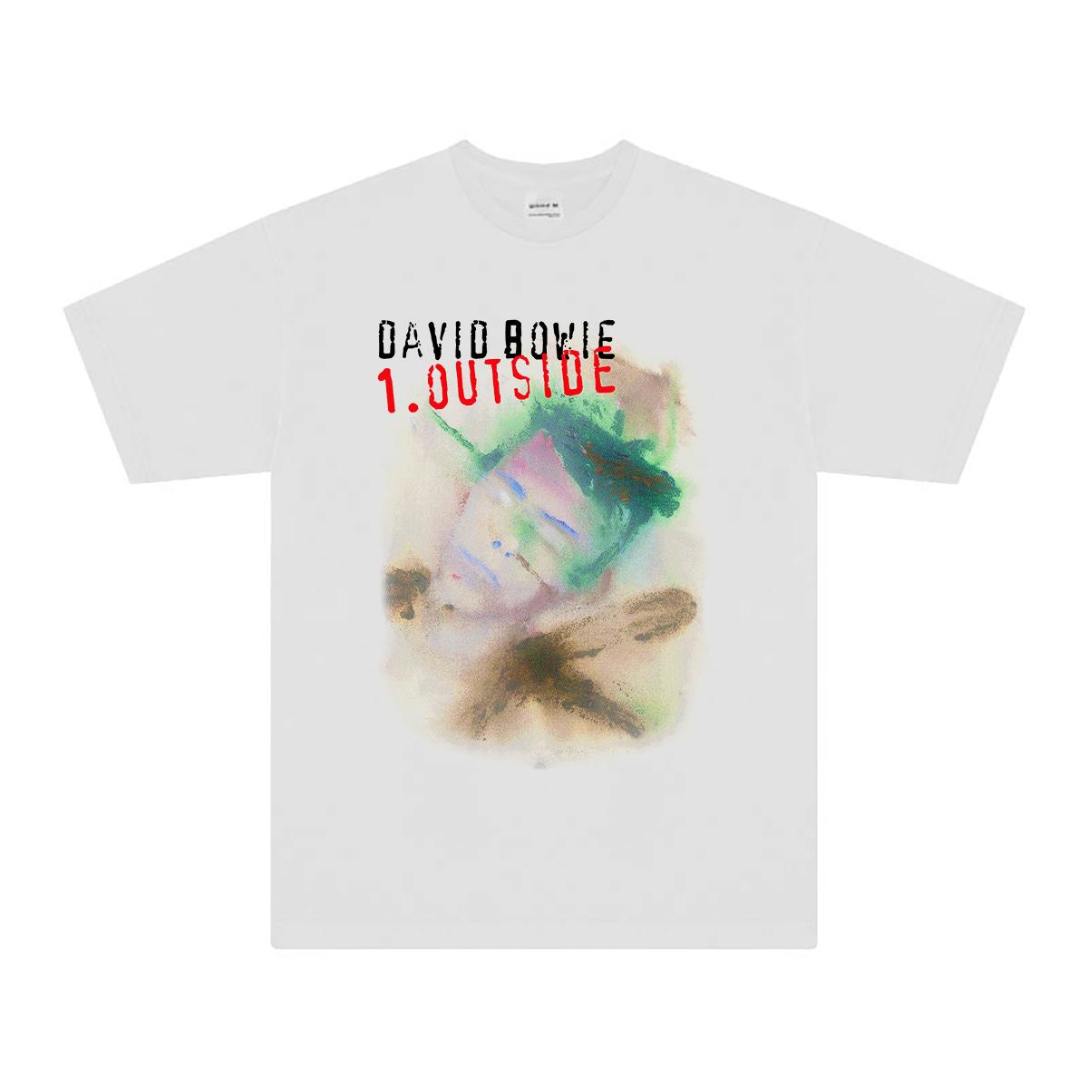 David Bowie TShirt Outside Industrial ExperiUnisextal Music Printed Unisexs Top Clothing New Short Sleeves White Shirts S
