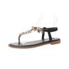 Nuove sandali romani da donna 2019 sandali piatti con punta in strass moda bohémien sandali da spiaggia