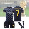2324 Real Madrid Blue Away Jersey 10 Modric 7 Vincius 5 Varane Football Kit