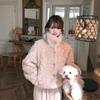 Winter stand-up collar lapel thickened fluffy environmentally friendly flower fox mink small short high-end fur integrated jacket women