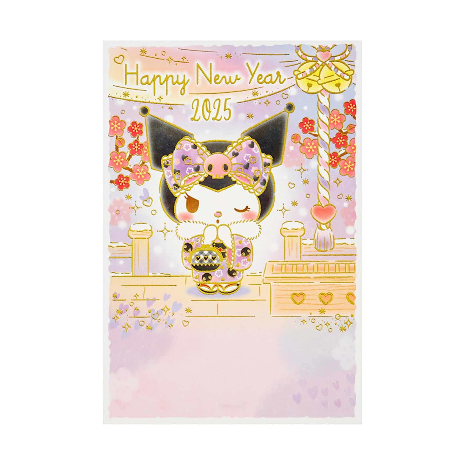 

Sanrio New Card 2025 Год Змеи Почтовая открытка Kuromi New Visit Message Card Поздравительная открытка JNP 110281 Год 3-х частей Год 11-5