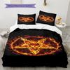 Bettwäsche mit Satansymbol-Muster, Steppbett-Set Bettbezug Kissenbezug Heim-Geburtstagsgeschenk (1 Bettbezug + 2 Kissenbezüge, ohne Füllung)