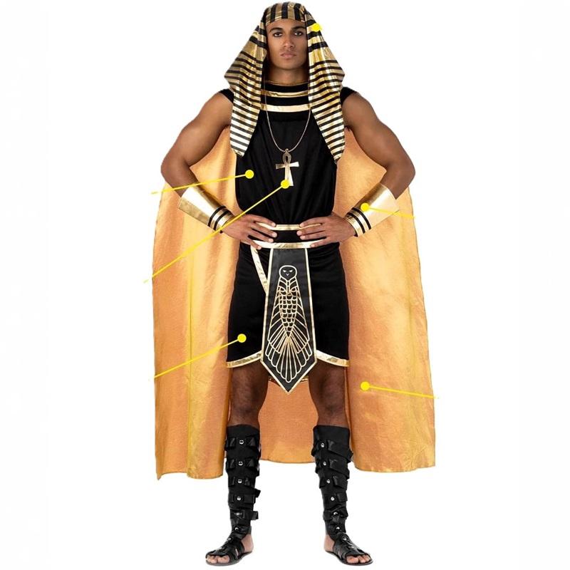 Purim Halloween Kostüm Mann Ägypten Pharao Tutanchamun König Kostüme Cosplay Altägyptische Männer Traditionelle Kleidung
