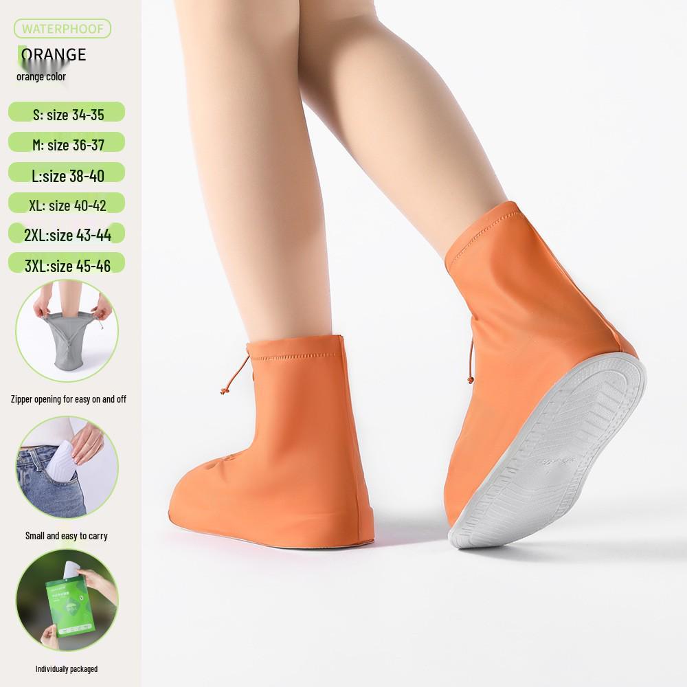 Men's and Women's Waterproof Non-slip Reusable PVC Shoe Covers - Adult Rainproof and Wear-resistant Design