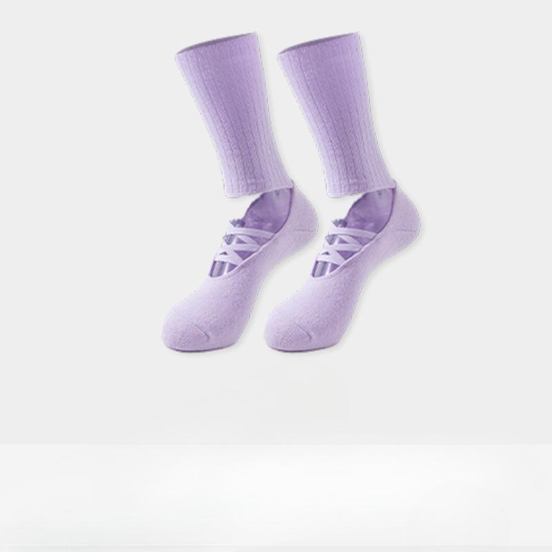 Chaussettes de sol à cerceau antidérapantes pour danse d'intérieur, Pilates, dos nu, yoga pour femmes printemps et automne