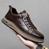 Spring and Autumn Luxury Mens Casual Shoes Genuine Leather Business Office Oxford Shoes Antiskid Wear-Resistant Running Sneakers