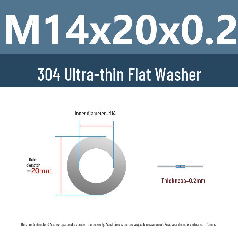 Yigu 304 Stainless Steel Flat Washer Shim Ring (Sizes M3, M4, M5, M8)