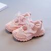 Summer new children's frame shoes girls pearl bow sports sandals single mesh breathable princess training shoes